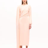 Drape Detay Saten Elbise