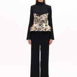 Korseli Dik Yaka Tulum