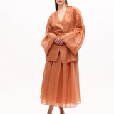 Nervur Detay İpek Organze Ceket